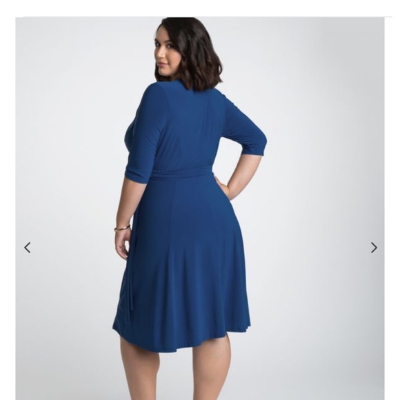 Kiyonna Essential Wrap Dress Leaf Print - Picture 5 of 7